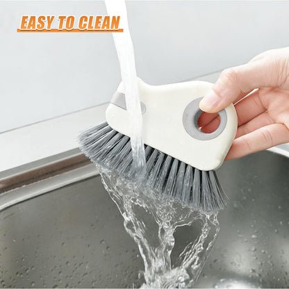 YoRise 2 in 1 Car Groove Cleaning Brush, Multifunctional Hard Bristle Car Window Track Cleaner Tool with Hidden Scraper, Universal Auto Door Crevice Cleaning Accessories for Window Sill(Orange-1PCS)