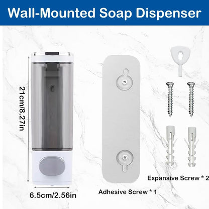 Wall Mounted Hand Soap Dispenser, 1 Chamber, 10oz/300ml Single Black Shampoo and Conditioner Dispenser, Bathroom Shower Dispenser Gel Container Dispenser and Organizer for Bathroom Kitchen Hotel