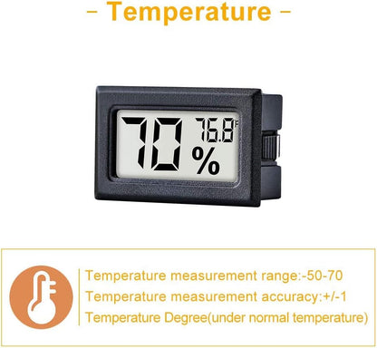12 Pack Pgzsy Mini Small Digital Electronic Temperature Humidity Meters Gauge Indoor Thermometer Hygrometer LCD Display Fahrenheit (℉) for Humidors, Greenhouse, Garden