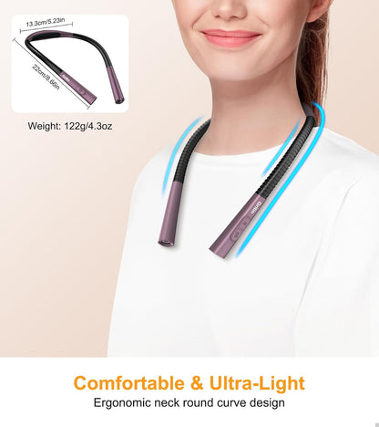 Gritin Book Light, Eye Caring 4-Color&5-Brightness Neck Light Reading Light | Stepless Dimming, 30-min Timer, 80+ Hrs Runtime, Bendable Round Neck Design, Lightweight for Reading, Knitting, Repairing