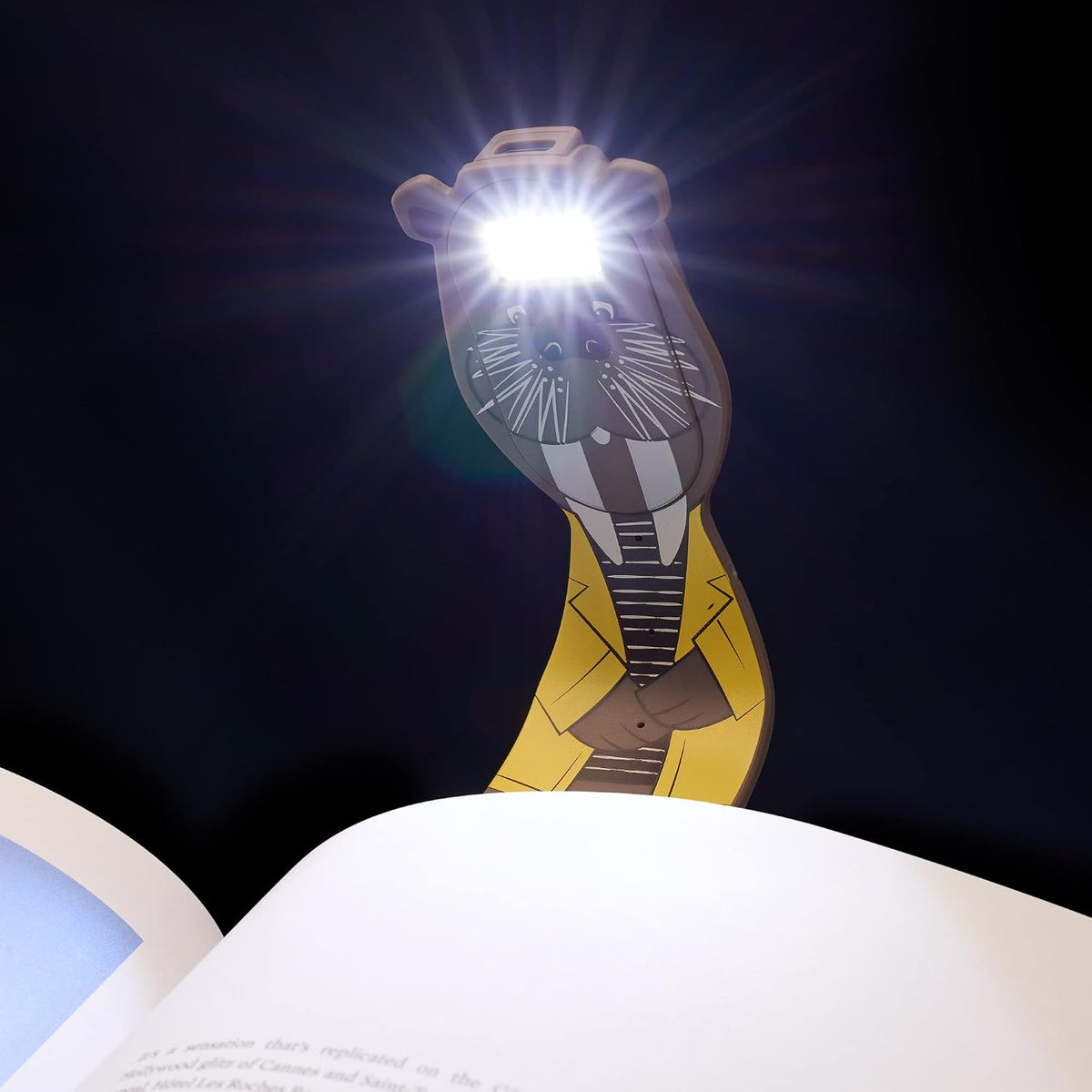 Gifts for Readers & Writers Rechargeable Book Light for Kids, Clip On Reading Light for Bed, 2in1 Flexilight Pals & Bookmark, 12 Hours of Light Once Charged, Includes USB Cable & 2 LED Lights, Dog