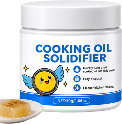 Natural Oil Solidifier Powder 30ml Fast Acting Kitchen Grease Remover Aid | Solidifies Used Frying Oil for Easy Disposal, Ideal for Deep Fryer, Pan, Grill, Oven, Stove, Restaurant & Household Kitchens