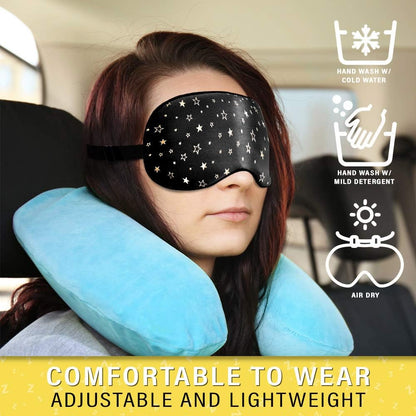 Jersey Slumber 100% Silk Sleep Mask for Women Men Side Sleeper - Light Blocking Eye Mask for Sleeping, Zero Pressure Soft Blindfold, Adjustable Strap, Silk Eye Cover for Travel Nap - Black