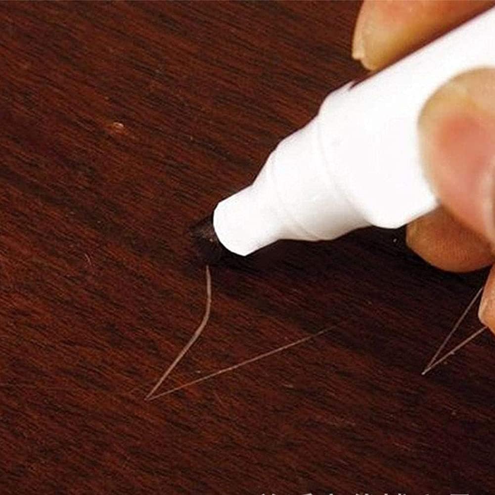 Wood Furniture Repair Markers, Black Paint Fix Touch Up Pen for Furniture & Wood Floor, Scratch Remover Filler for Nicks, Scratches & Stains, Professional Furnitures Recolour Pen for Home/Office