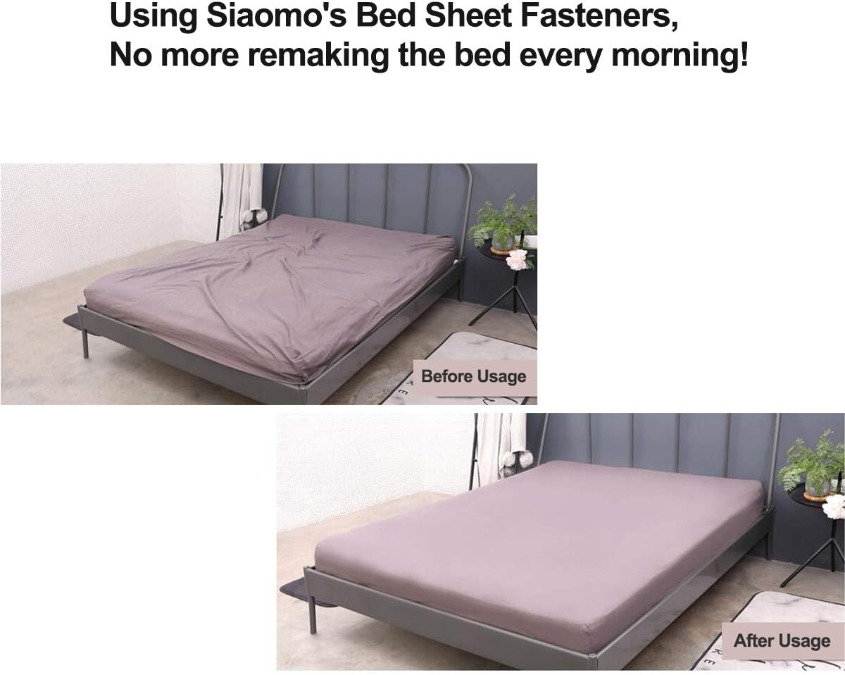 Bed Sheet Holder Straps - Sheet Straps Adjustable Bed Sheet Clips Fasteners Keep Sheets Stays in Place,2Pcs/Set Black