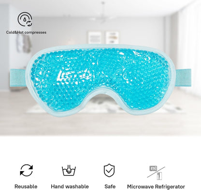 Cooling Gel Eye Mask with Eye Holes, 2 PCS Cold Eye Packs for Puffiness & Swelling, Reusable Hot Cold Compress Heat Ice Gel Pack, Purple and Pink