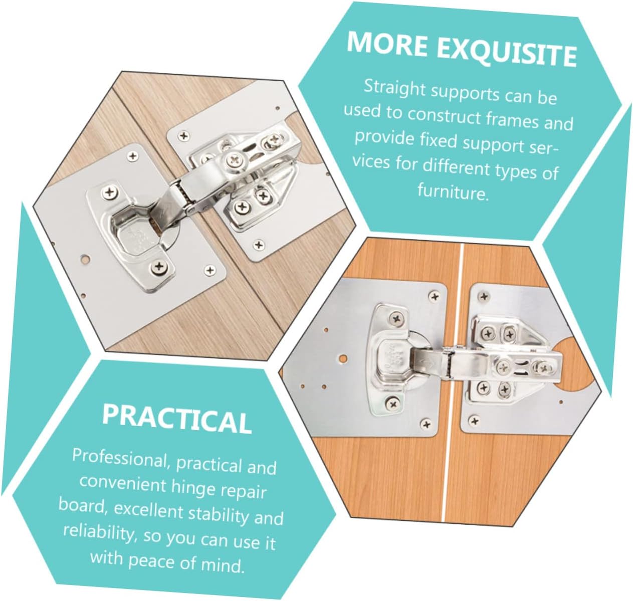 5pcs Stainless Steel Hinge Repair Plate Kit Screws Door Hinge Brackets for Cabinet and Furniture Repair Easy Installation and Stable Support