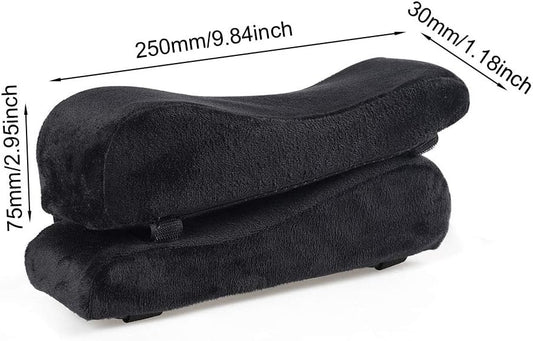 Memory Foam Office Chair Armrest Pads,1Pair Ergonomic Elbow Support Cushion | Zippered Washable Cover,Adjustable Anti‑Slip Straps,9.84×2.95×1.18in,Fits 3‑4.5in Armrests,For Office Gaming Wheelchairs