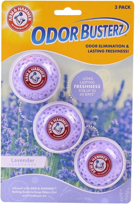Arm & Hammer OdorBusterz® Odor Eliminator Balls, Clean Burst, 3 Count – Baking Soda Odor Control for Closets, Drawers, Hampers & Small Spaces