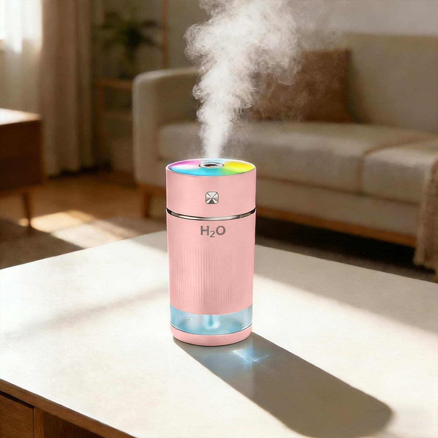 240ml Cool Mist Humidifier, 7 Color Night Lights, Whisper-Quiet Operation, Auto Shut-Off & Timer Function for Bedroom Baby Nursery Office, Blue
