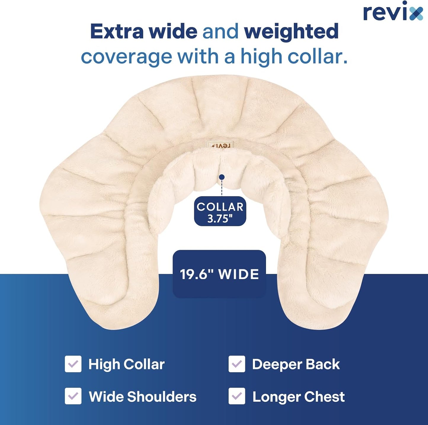 REVIX Microwavable Heating Pad for Neck Shoulders and Back, Microwave Heated Neck Wrap with Moist Heat, Light-Gray