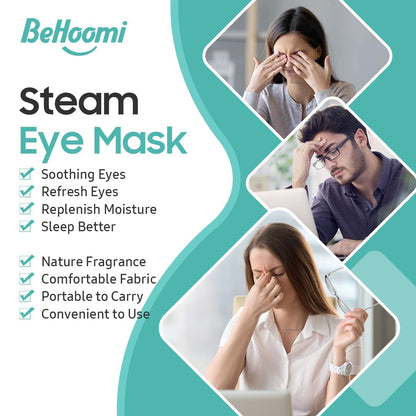 BeHoomi Steam Eye Mask, 10Packs Heated Eye Mask, Self Heating Disposable SPA Warm Compress for Eyes Sleep Mask, Travel Essentials & Relaxation Gifts for Women (Lavender Scent)