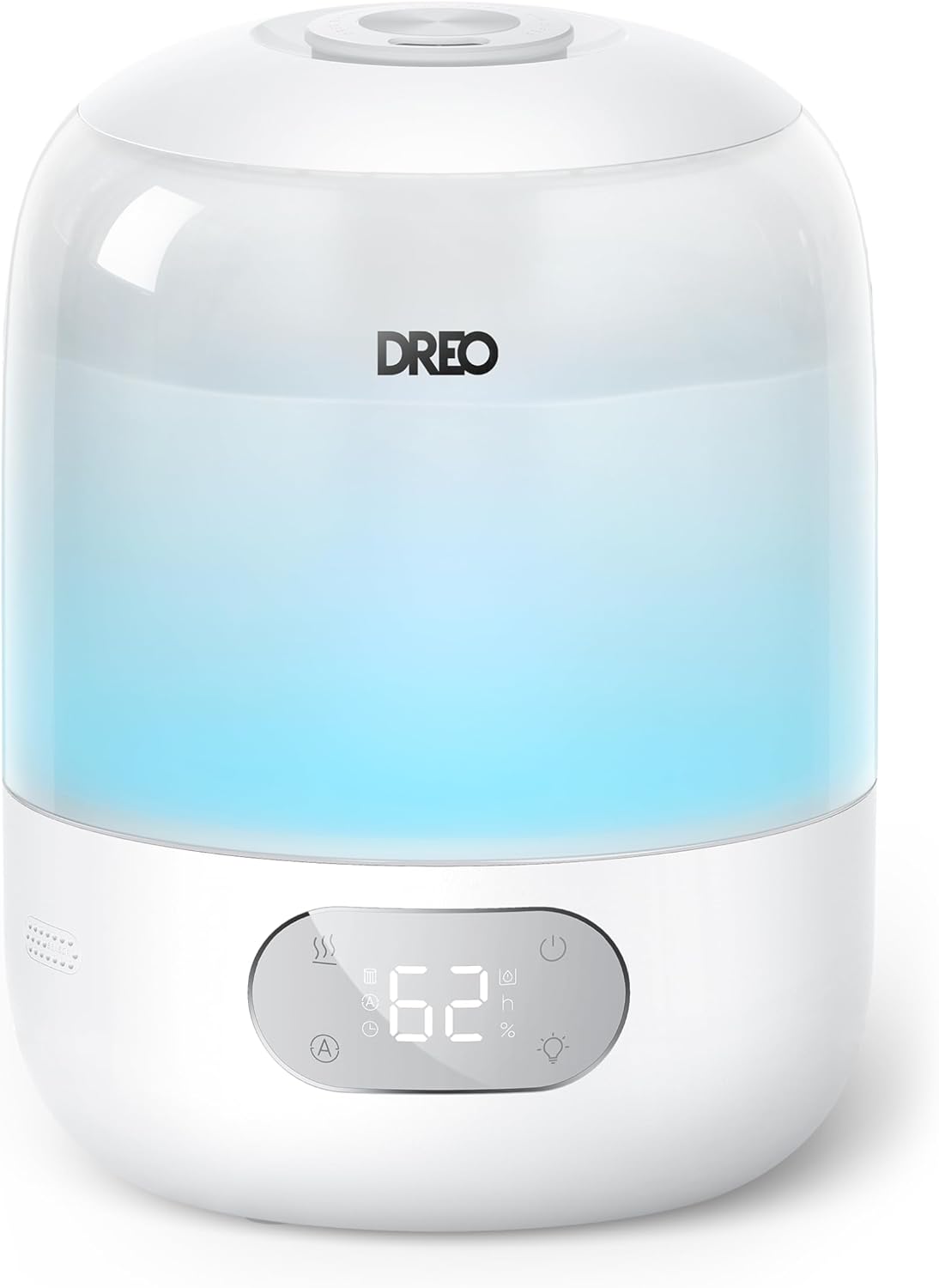 DREO 3L Humidifiers for Bedroom, 30H Runtime, 26 dB Quiet, Black | Easy to Refill & Clean, Precise Humidity Control, Night light, 360° Nozzle, Cool Mist Air Humidifier for Large Room, Baby