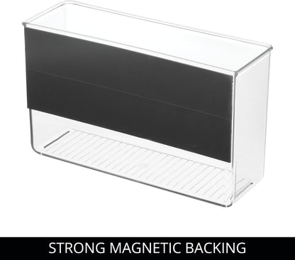 iDesign Magnetic Small Clear Plastic Organizer Bins | Laundry Room Storage