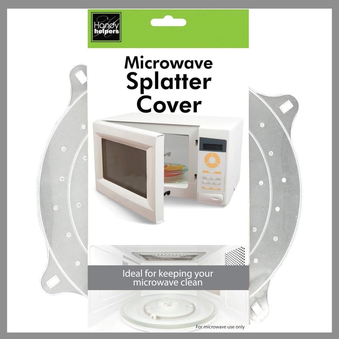 Kitchen Essentials Microwave Splatter Cover, 10" x 12", Silver