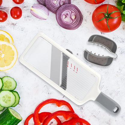 Handheld Mandoline Slicer with Adjustable Blade,3-Thickness (1mm-3mm) Slicer Vegetable Cutter with Safety Hand Guard Potato Onion Tomato & Cucumber Slicer for Salad, Easy to Clean