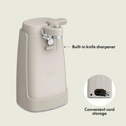 bella Automatic Can Opener, Hands Free, Battery Operated, Cordless, Stainless steel blade to open any Size Can with Magnet to Safely Remove Lid, Seamless Opening Decreases Sharp Edges, Slate