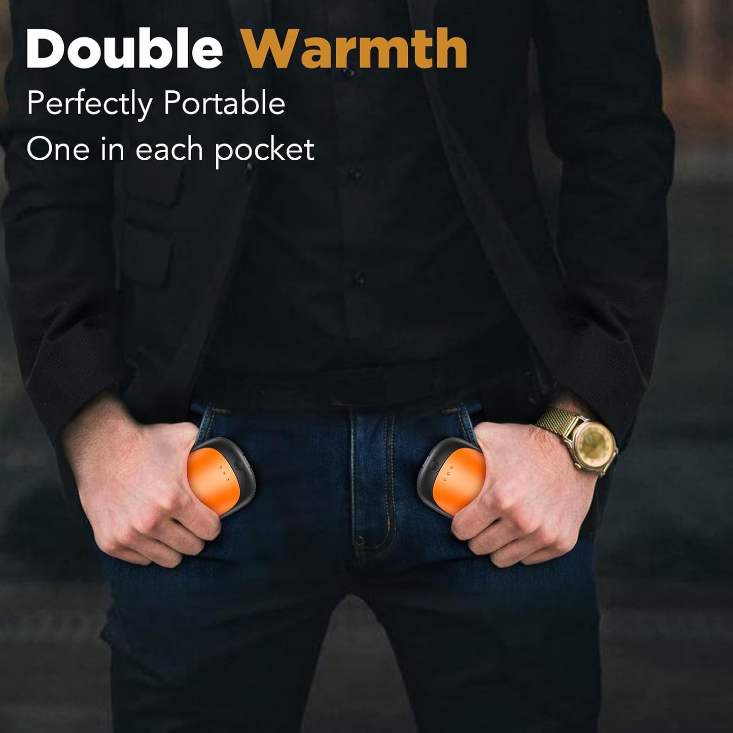 Lerat 2 Pack Hand Warmers Rechargeable, Portable Electric Hand Warmers Reusable, Portable Pocket Heater, Gifts for Men Women Kids, Hunting, Golf, Camping Accessories