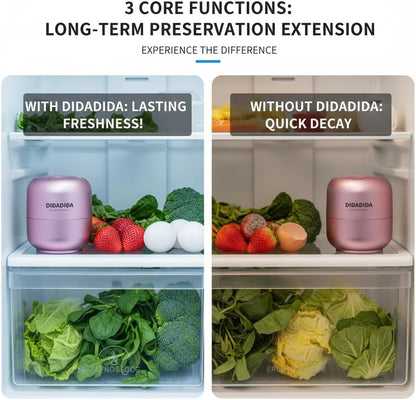 Refrigerator Deodorizer & Air Purifier | Eliminates 99% Odors, Long-Lasting Activated Charcoal Odor Absorber for Fridge & Home (Pink, 2PACK)