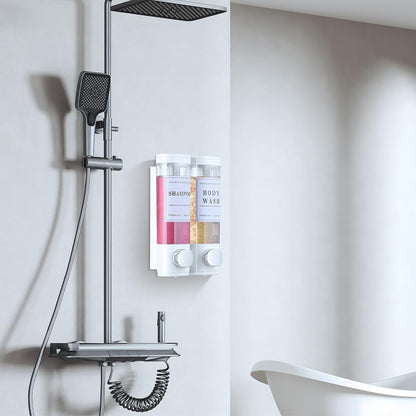 Cabo Deseado Shower Soap Dispenser Wall Mounted No Drill Shampoo Dispenser for Shower Wall Shampoo and Conditioner Dispenser Bathroom Hotel 3 * 350ml Gungray with Labels