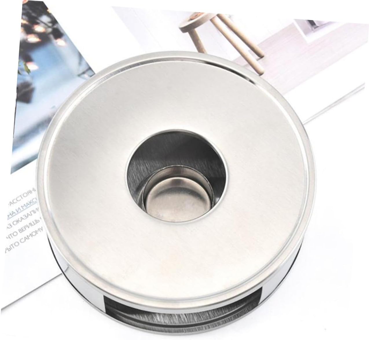 Mikinona Stainless Steel Glass Tea Warmer Base Heating Stand for Teapots Candle Holder for Home Cafe and Office Tea Brewing