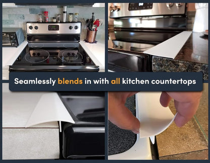 Linda’s Essentials Silicone Stove Gap Covers (2 Pack), Heat Resistant Oven Gap Filler Seals Spaces Between Stovetop and Counter, Easy to Clean Stove Side Guard (25 Inches, Clear)