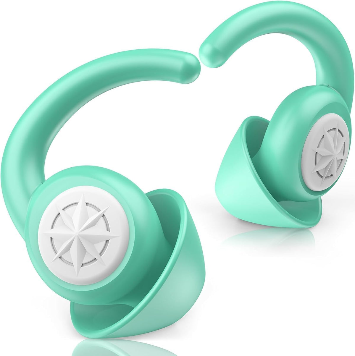 Noise Cancelling Ear Plugs for Sleeping - BUENSUENO 2 Pairs Reusable Washable Silicone Earplugs with Travel Case for Sleep, Work, Swimming, Sound Blocking Sleeping, Concert (HM Orange) (Light Green)