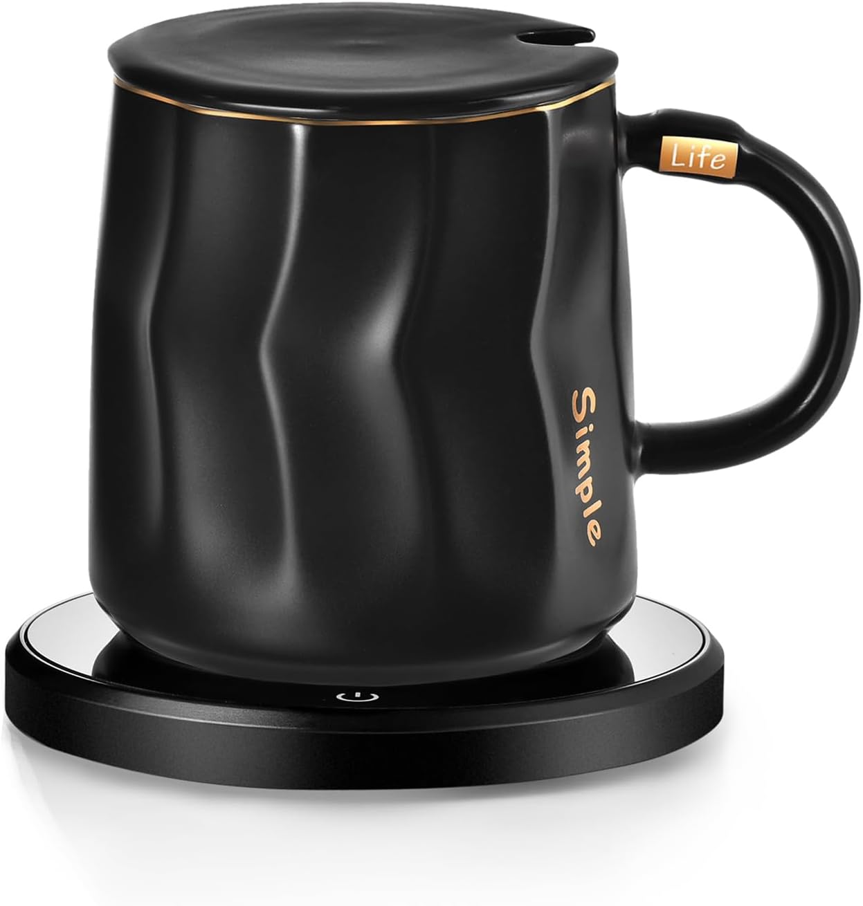 Coffee Mug Warmer Set, Smart Coffee Warmer for Desk Auto Shut Off, Cup Warmer for Office Home Use, 2 Temperature Control Heated, 13.5 oz Flat Bottom Coffee Mug, Gifts for Women, Matte Pink