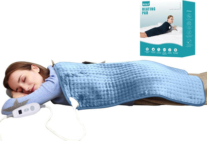 Ruqiji 19" x 24" Weighted Neck&Shoulder Heating Pad, 2.5lbs with 12 Temperature Settings&Countdown Timer,Pain Relief for Neck/Shoulders/Menstrual Pain(Dark Gray)