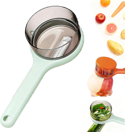Peeler with Container - New with Box Storage Kitchen Special Fruitpeeler，Vegetable Peeler with Storage Box, Double-Sided Stainless Steel Multi-function Peeler for Home Kitchen (Orange)