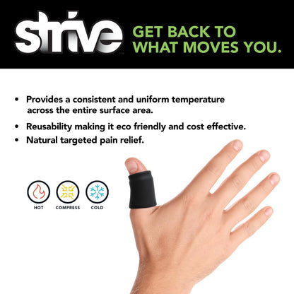 Strive Finger Sleeve Ice Pack Wrap, Hot & Cold Therapy, Black