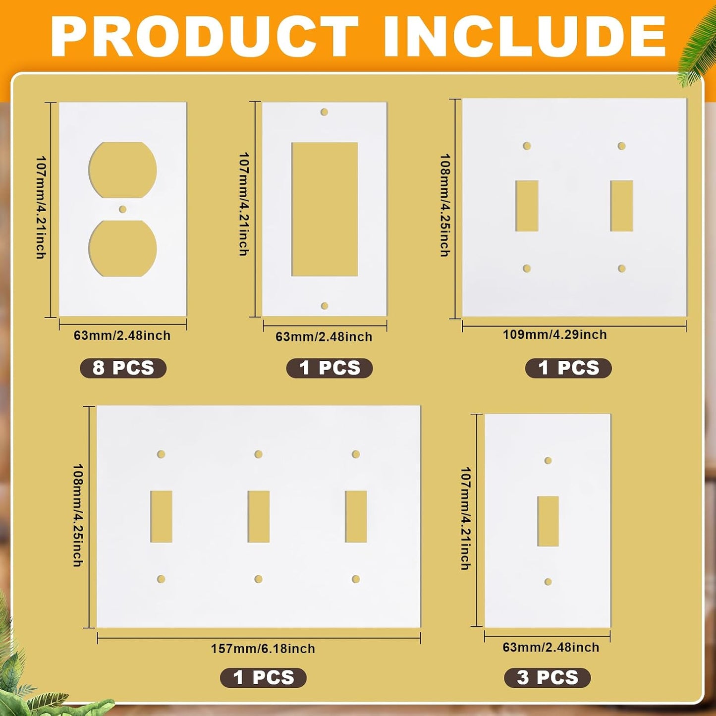 Tondiamo 46 Packs Outlet Insulation Pads Wall Plates Sealers for Electrical Save Energy Switch Plate Insulation Weatherproof Foam Switch Sealer
