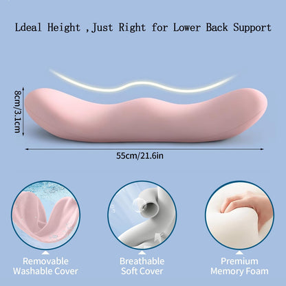 GDLKPS Sleep Lumbar Support Pillow is Used to Relieve Low Back Pain.Memory Foam Back Wedge Bolster Pillow for Side Sleepers for Car, Bed, Chair, Sofa Lower Back Pillow for Sleeping (Pink) (Pink)