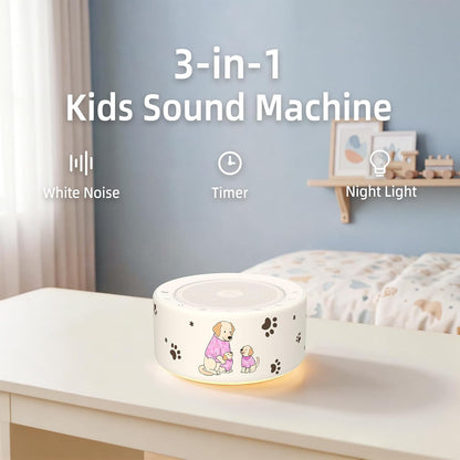 Kipcush White Noise Machine for Baby & Adults, 30 Soothing Sounds, Sleep Sound Machine with 8 Color Night Light, Memory Function, White Noise for Sleeping, Nursery, Office, Travel & Relaxation