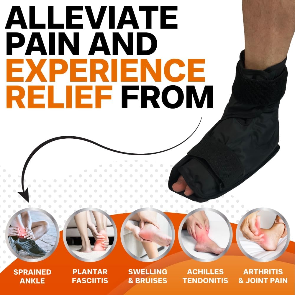 Foot & Ankle Pain Relief Hot/Cold Gel Wrap, Targets All Areas - Large