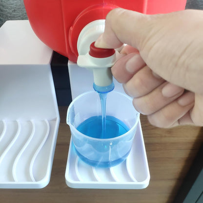 Laundry Detergent Cup Holder, Fabric Softener Soap Dispenser Drip Catcher, Liquid Spigot Container Plastic Sheet Saver Stand Station Laundry Cup Stand Container White