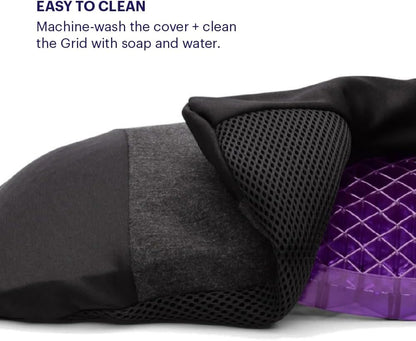 Purple Back Cushion, Lumbar Support Pillow for Office Chair, Car Seat