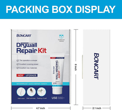Drywall Repair Kit, 2-Pack Wall Mending Agent, Wall Spackle with Tools | Includes Scraper and Sandpaper. For Wall Surface Hole Fill, Quick And Easy Solution.