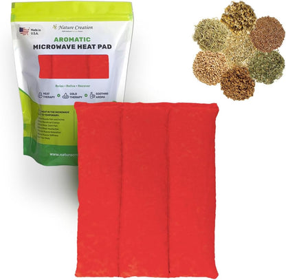 Nature Creation Microwaveable Herbal Heating Pad for Lumbar - Soothing Hot & Cold Therapy Pack for Lower Back- Soothing Relaxation, Warmth and Comfort - Happy Hearts