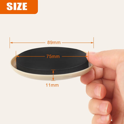 10PCS Furniture Sliders, 3 1/2" Furniture Sliders for Hardwood Floors, Reusable for Carpet, Heavy Duty Furniture Movers Sliders, Carpet, Floor Protectors (Beige)