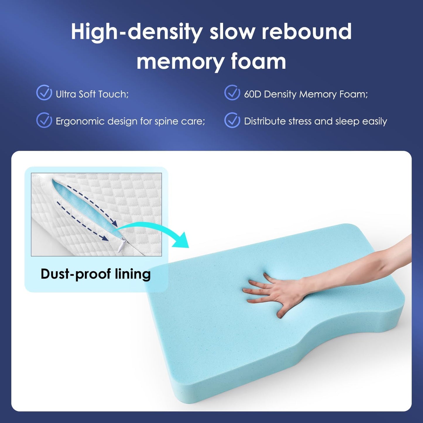 Leg Pillow for Side Sleepers, Memory Foam Knee Pillow for Side Sleeping, Leg Elevation Pillow for Hip/Back/Sciatica Pain Relief Helps Spine Alignment -15"x25" (Grey, M)