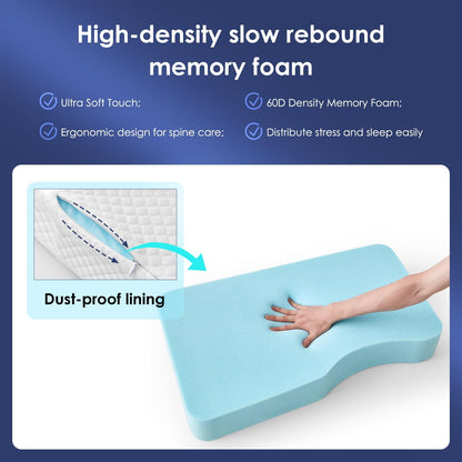Leg Pillow for Side Sleepers, Memory Foam Knee Pillow for Side Sleeping, Leg Elevation Pillow for Hip/Back/Sciatica Pain Relief Helps Spine Alignment -15"x25" (Grey, M)