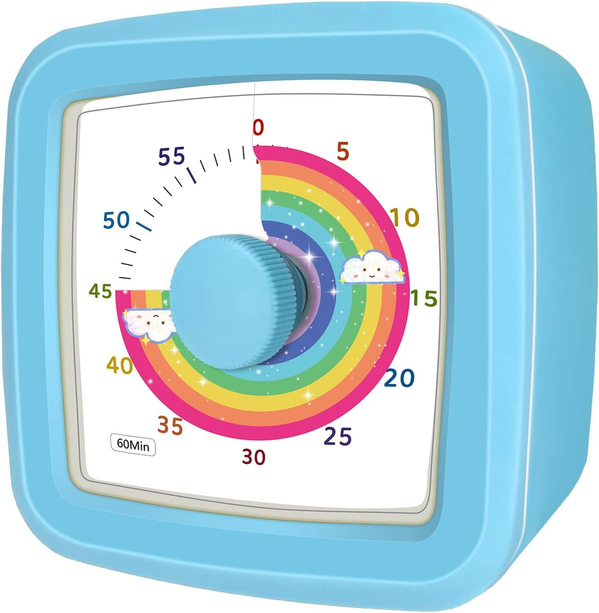 Visual Timer for Kids 60 Minute Countdown Clock – Silent Cube Timer with Rainbow Cloud Design, Plastic Kids Visual Timer, Toddler Timers for Classroom Home Kitchen Study Tools, Green