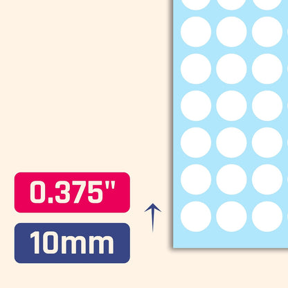 3000 Pieces, Small Colored Dot Round Stickers Labels - 10 Colors, 0.375"