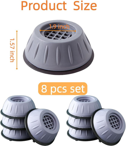 Anti-Vibration Washing Machine Feet,Floor Protector for Appliance&Furniture | 8PCS set,Anti Slip,Noise Reduction