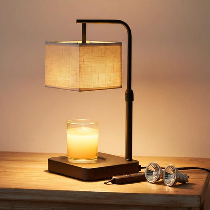 MOAFINA White Candle Warmer Lamp with Timer,Height Adjustable Dimmable