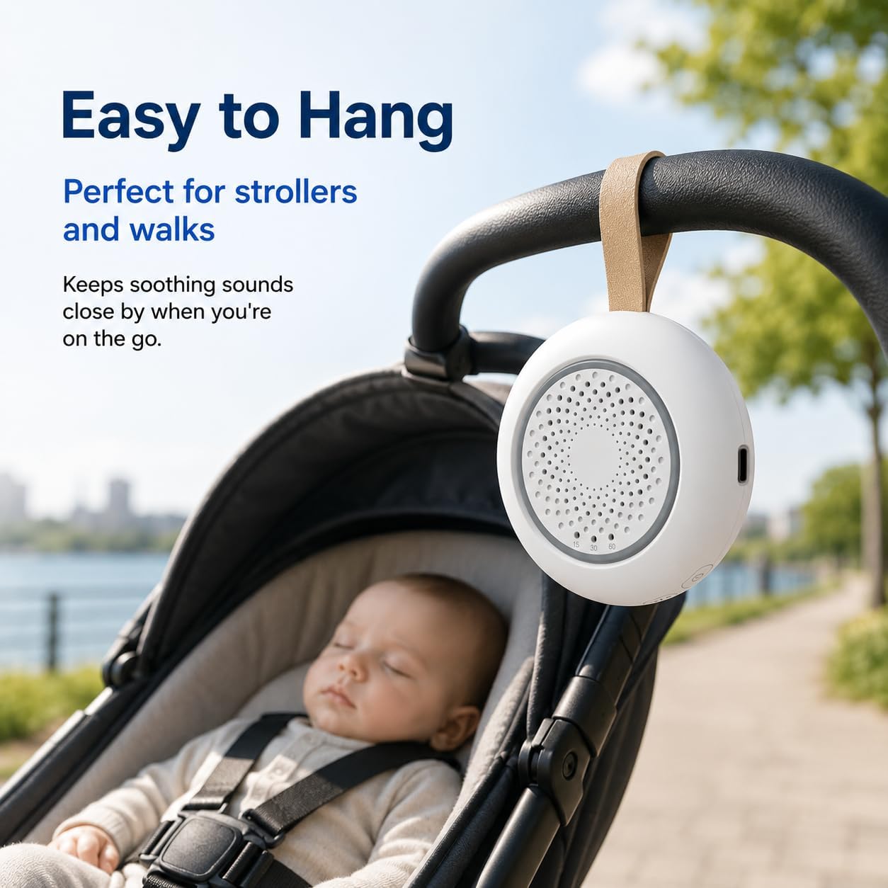 MISIRUN White Noise Machine for Baby and Adult Sleep, for Nursery Travel | 24 soothing sounds, 3-level night light, auto noise detection and 15/30/60-min timer for bedtime, stroller and travel