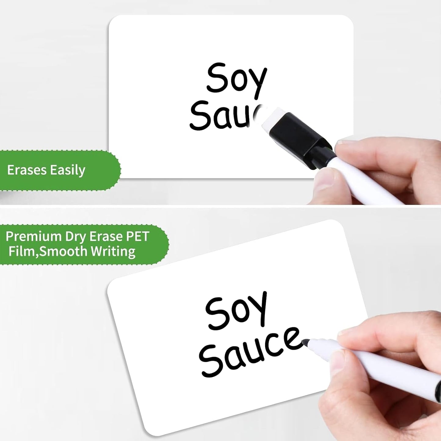 SVNOOC Dry Erase Stickers for Whiteboard Desk Refrigerator Home Office 4x6 in, Reusables Labels for Storage Bins (6 Pack)