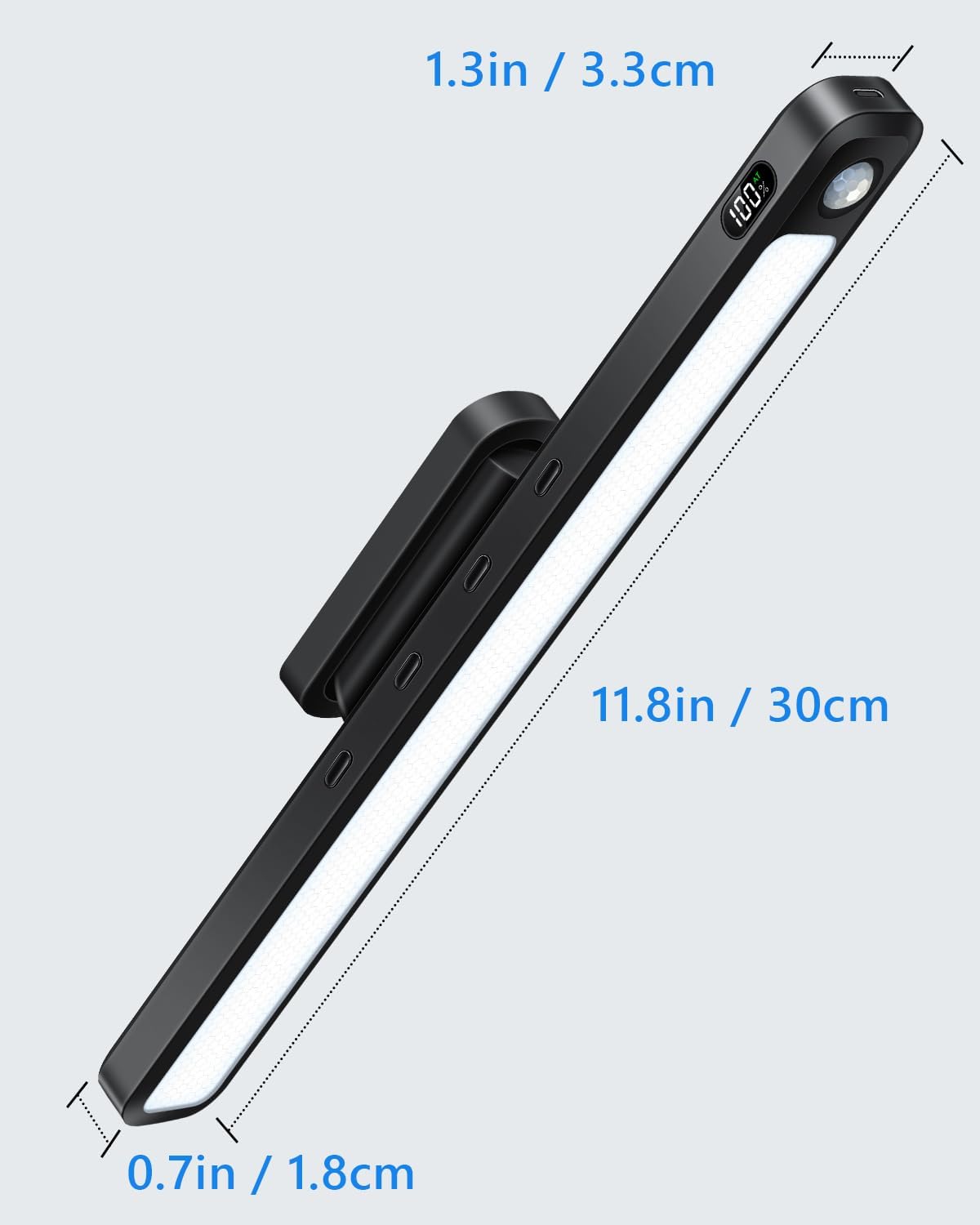 Ferswe 5W Motion Sensor Magnetic Light Bar, 2500mAh Rechargeable Under Cabinet Lighting with Battery Display, Eye-Friendly Mirror Lights, LED Light Bar for Cabinet, Closet, Bathroom and Desk