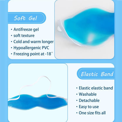 Cooling Eye Mask, Reusable Cold Eye Mask for Hot Cold Treatment for Eye Strain, Eye Swelling, Eye Redness, Puffy Eyes, Dark Circles, Smooth Fine Lines, and Eye Recover Surgery. 5 Packs
